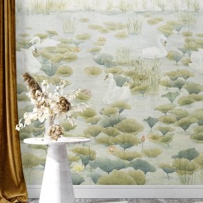 Classic Swan Lake Mural Wallpaper